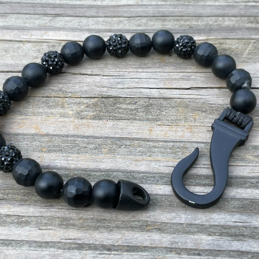 Nordstrom Rack Bracelet Men Wristband Black beads - Picture 6 of 9